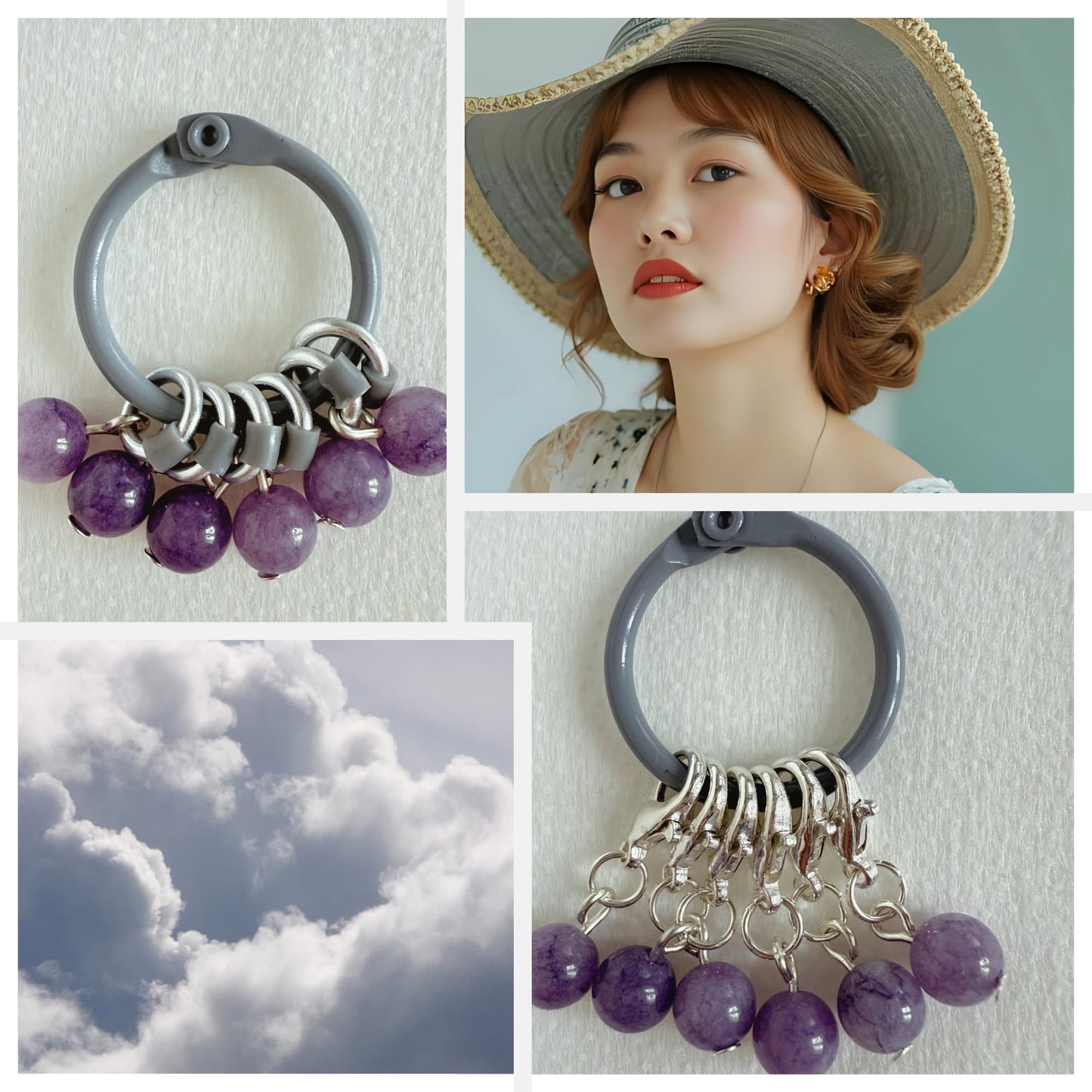 Angelite Stitch Markers - Cloud