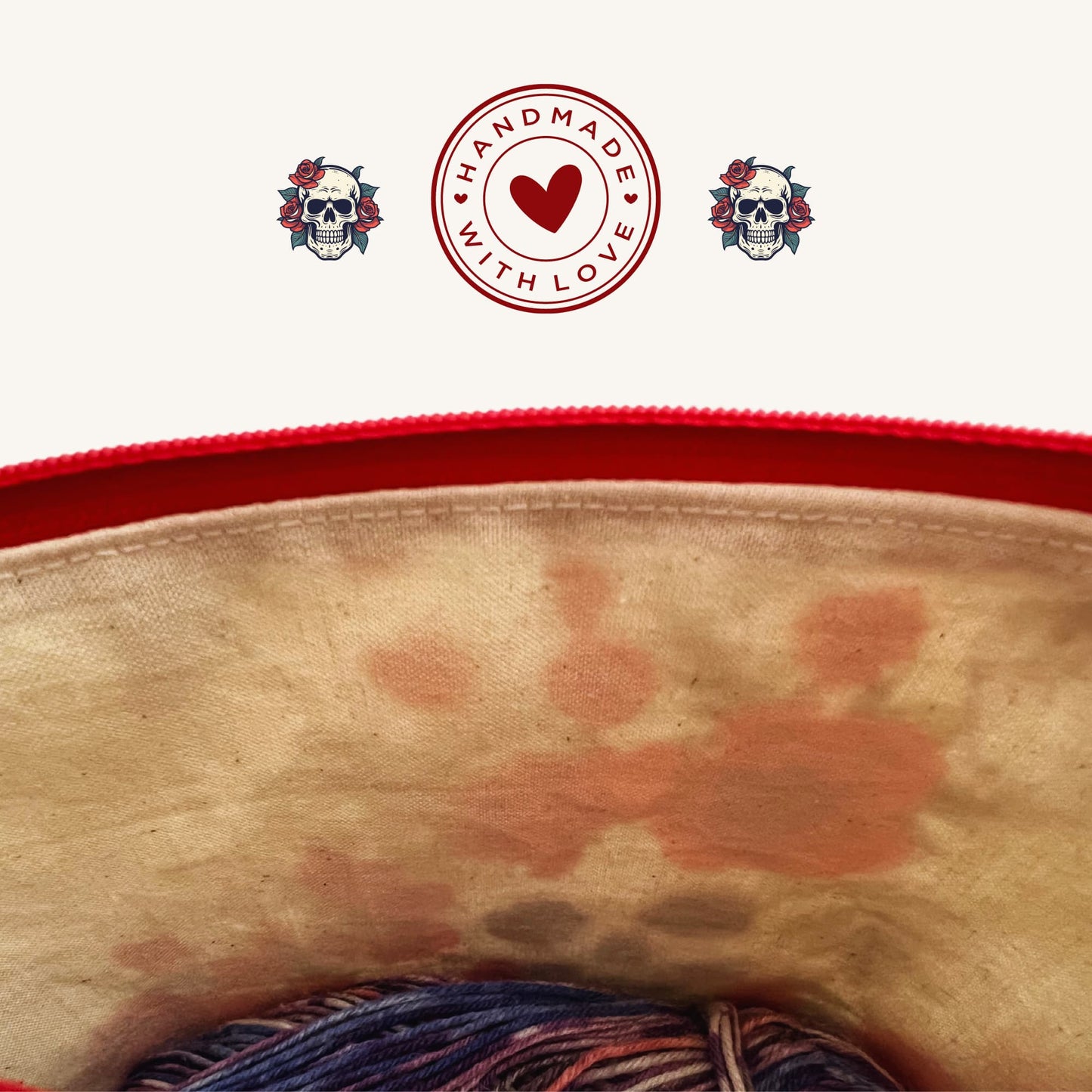 Knitting Project Bag, Dia de Muertos - Rockabilly, Day of the Dead Bag