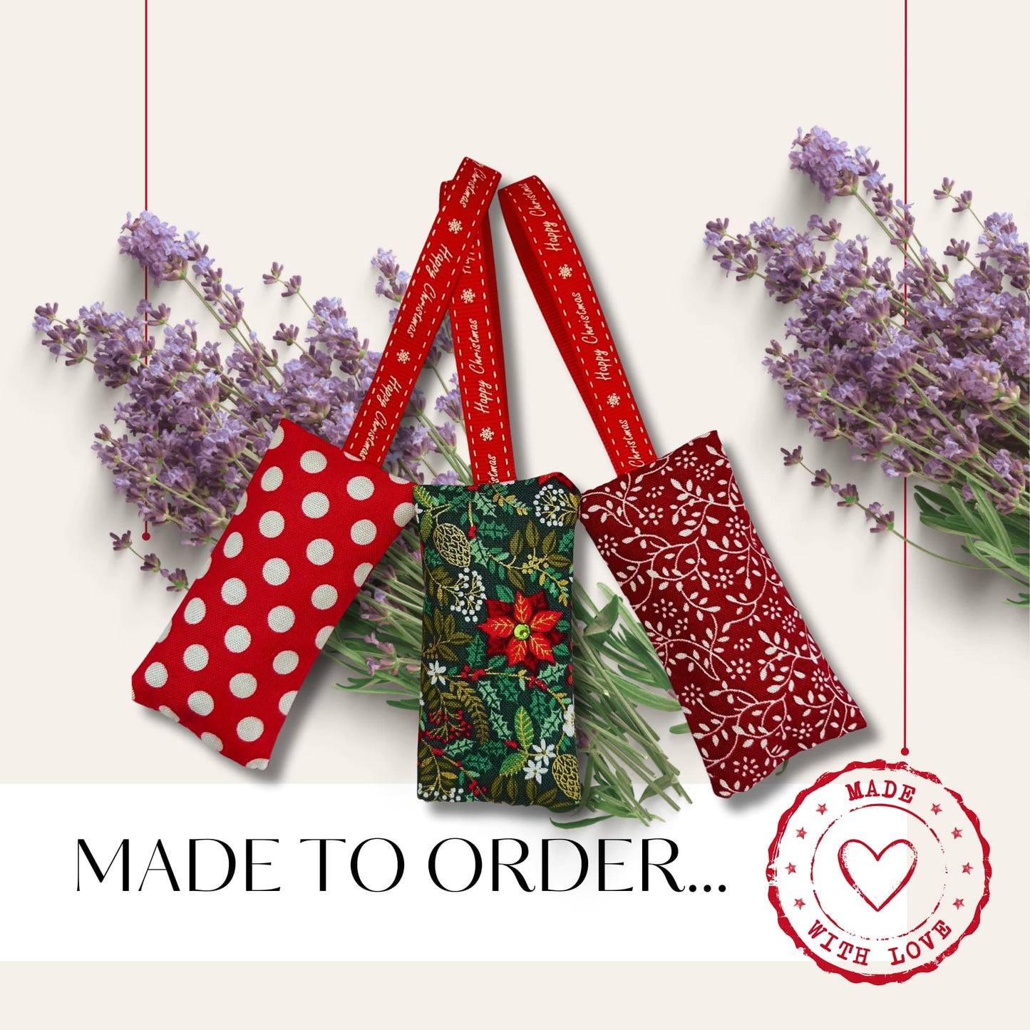 Lavender bags Xmas Set - Holly Jolly