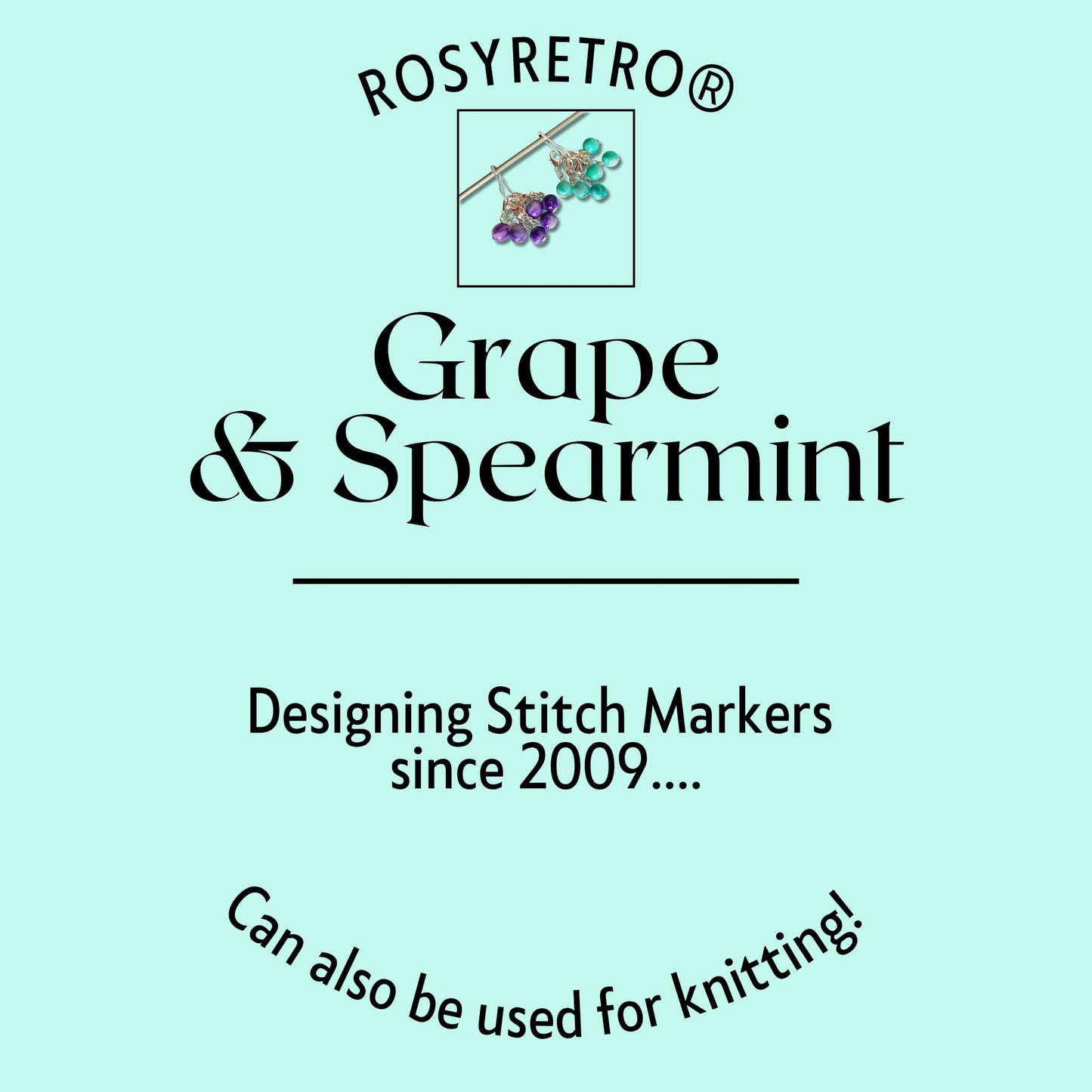 Crochet Stitch Markers - Spearmint and Grape