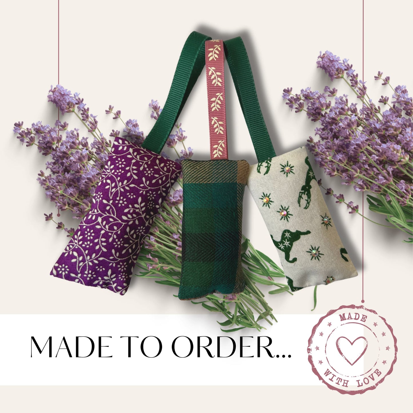 Christmas Scent sachet SET , lavender bags - Highland Fling