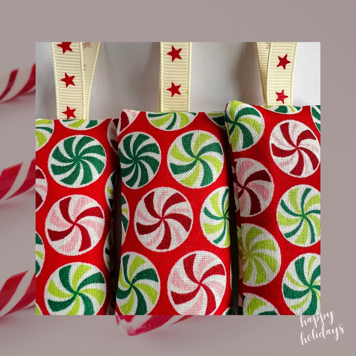 Christmas Scent sachets , lavender bags -  Candy Cane