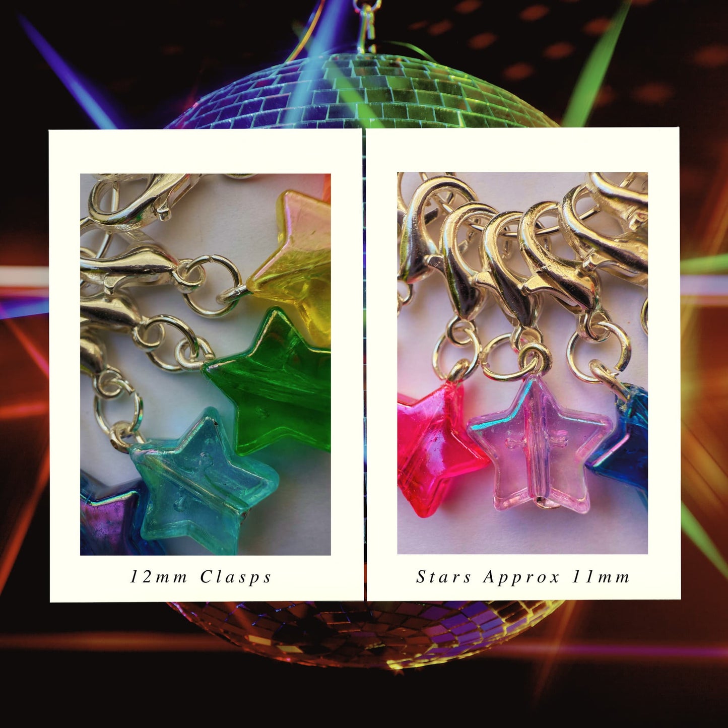 Rainbow Crochet Stitch Markers - Disco Stars