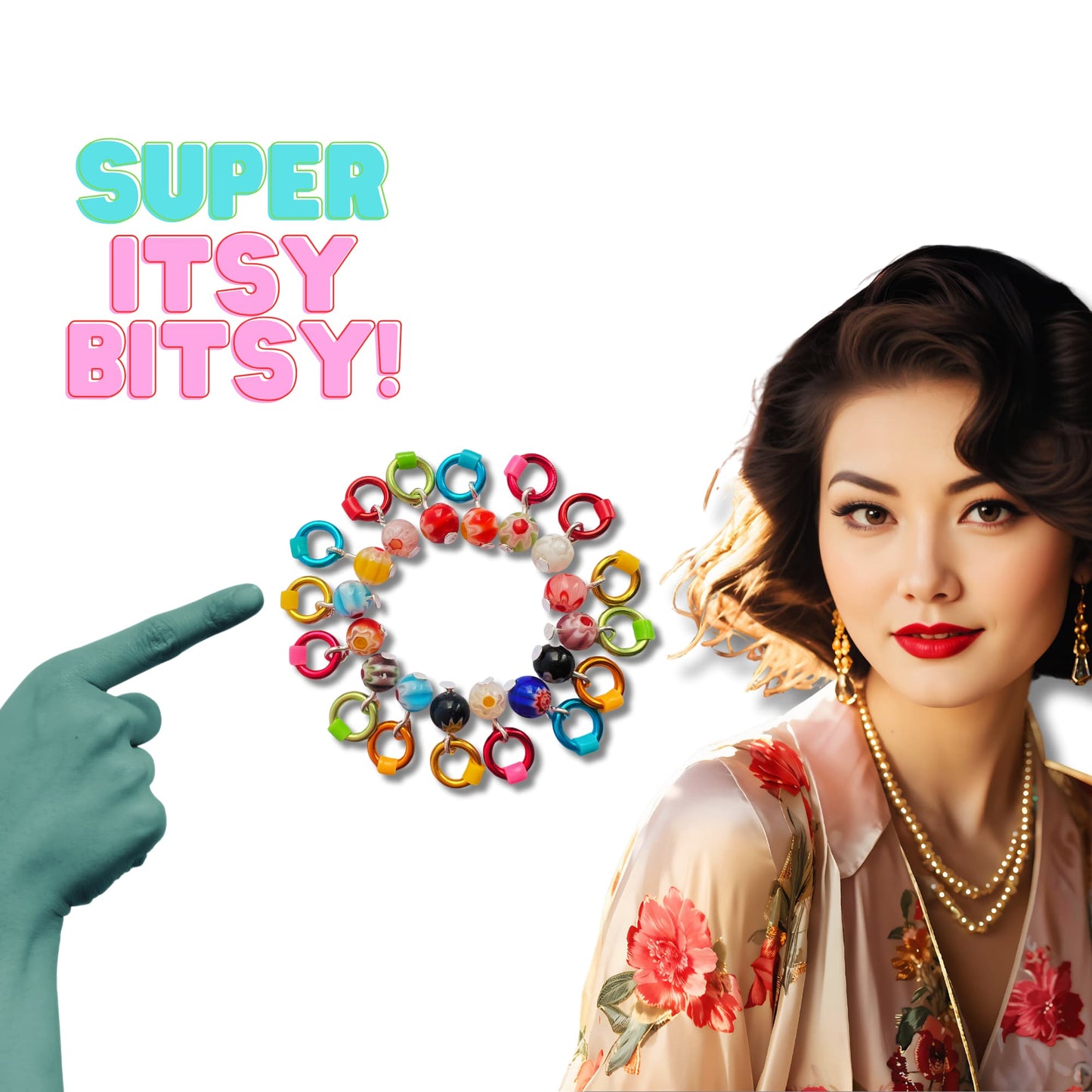 Millefiori Glass Knitting Stitch Markers -Tokyo Pop!