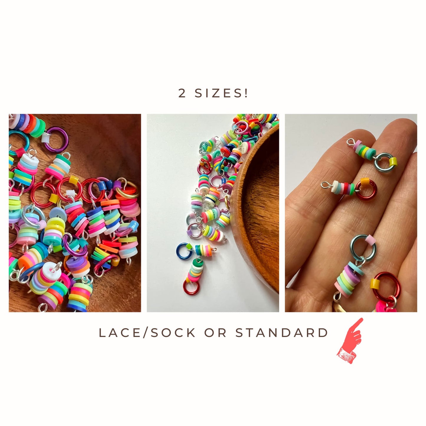 Rainbow Stitch Markers for Knitting - Sweetie Pops!