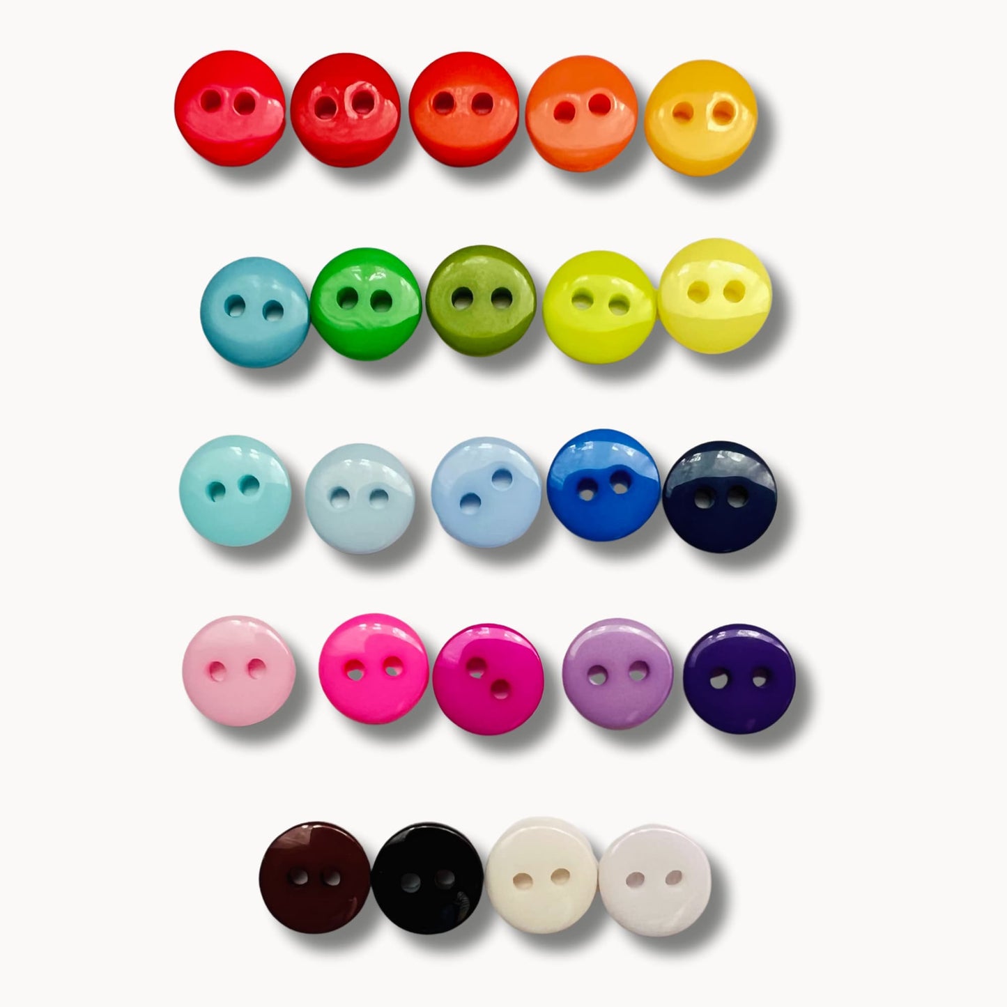Rainbow Buttons 9mm Assorted - Multi-Color Craft Buttons