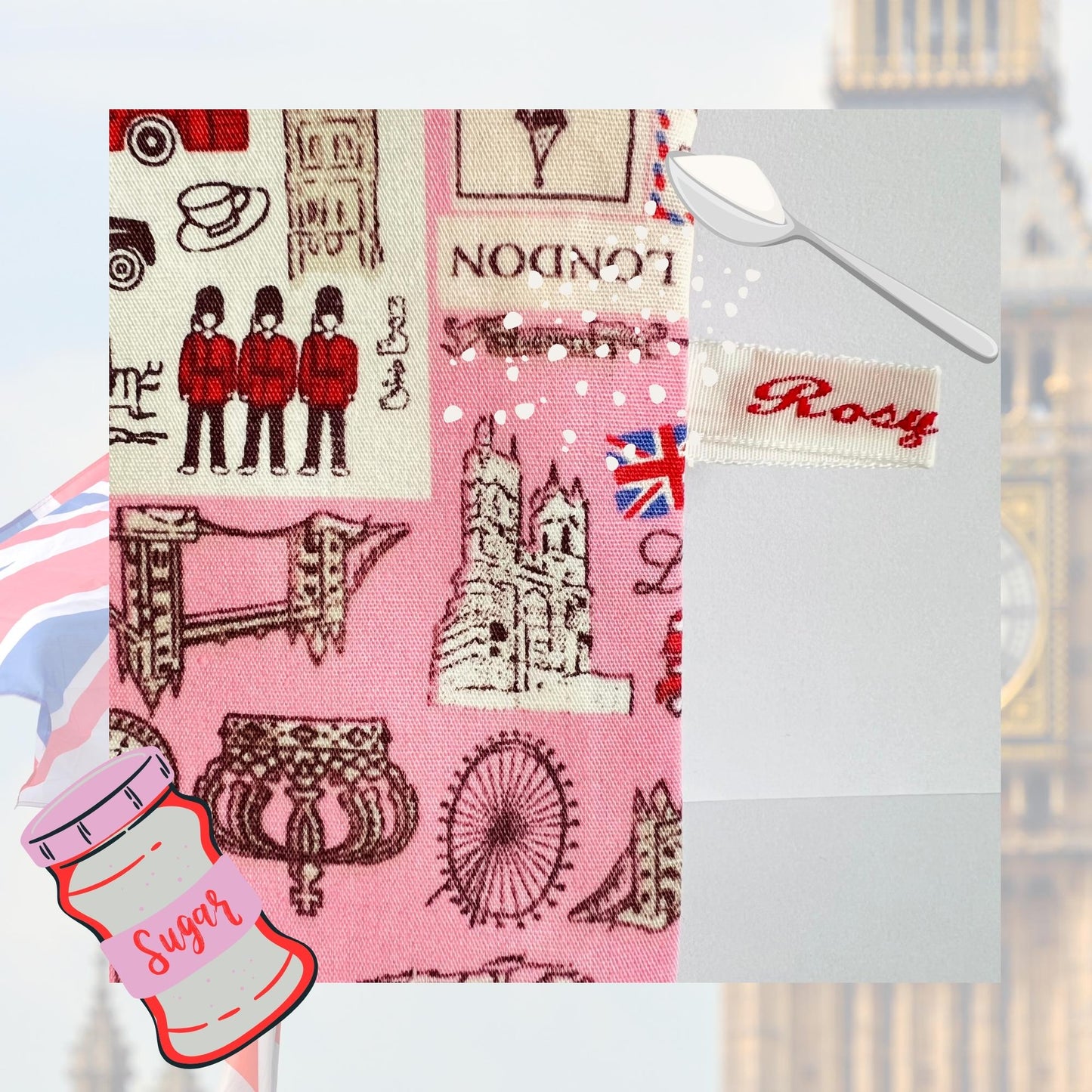 Pink London-Themed Mini Notions Purse - Portable Knitting and Sewing Accessory - Sugar London