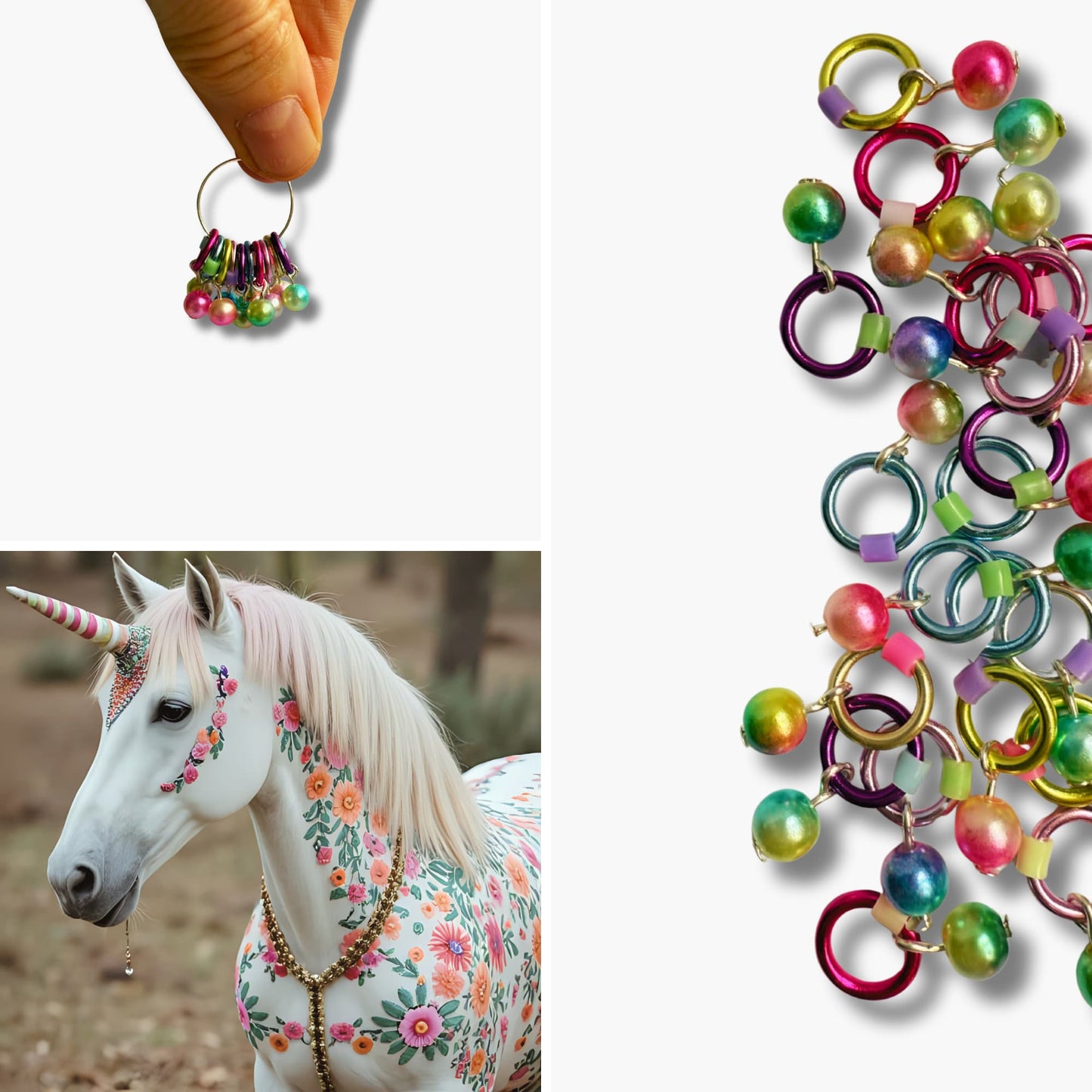 Knitting Stitch Markers in Rainbow Pastels, Snag Free - Unicorn Tears