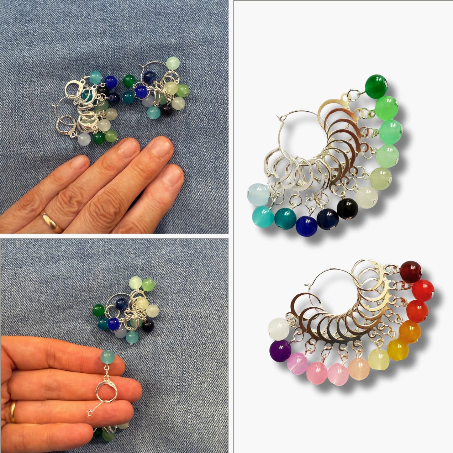 Gradient rainbow Stitch Marker Set for Knitting or Crochet - Jelly Pops