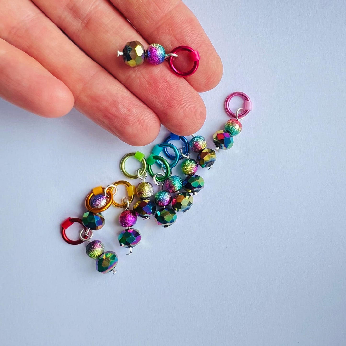 Rainbow Stitch Markers for Knitting  - Festival of Colour