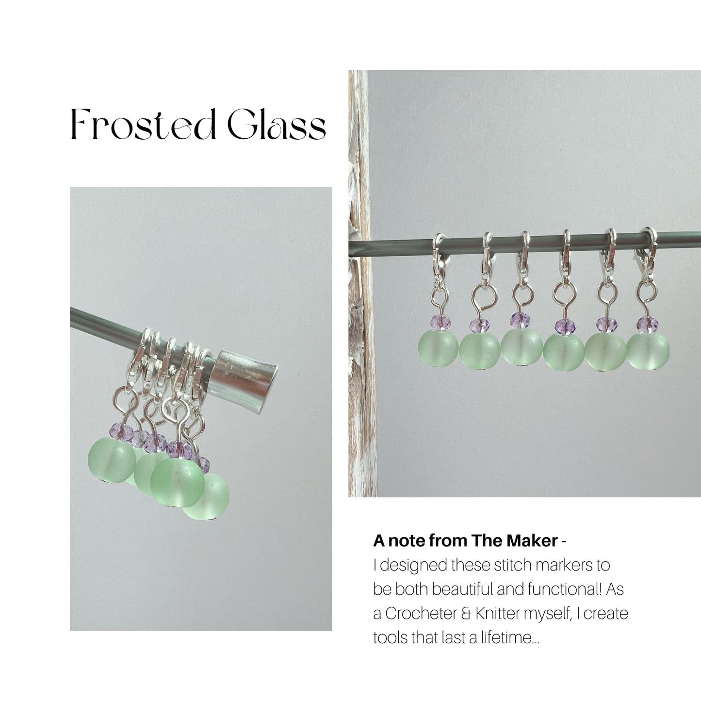 Crochet Stitch Markers - Mint Lavender