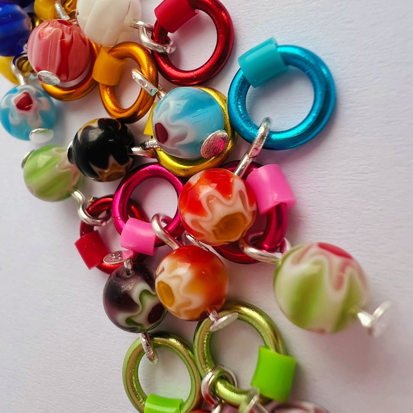 Millefiori Glass Knitting Stitch Markers -Tokyo Pop!