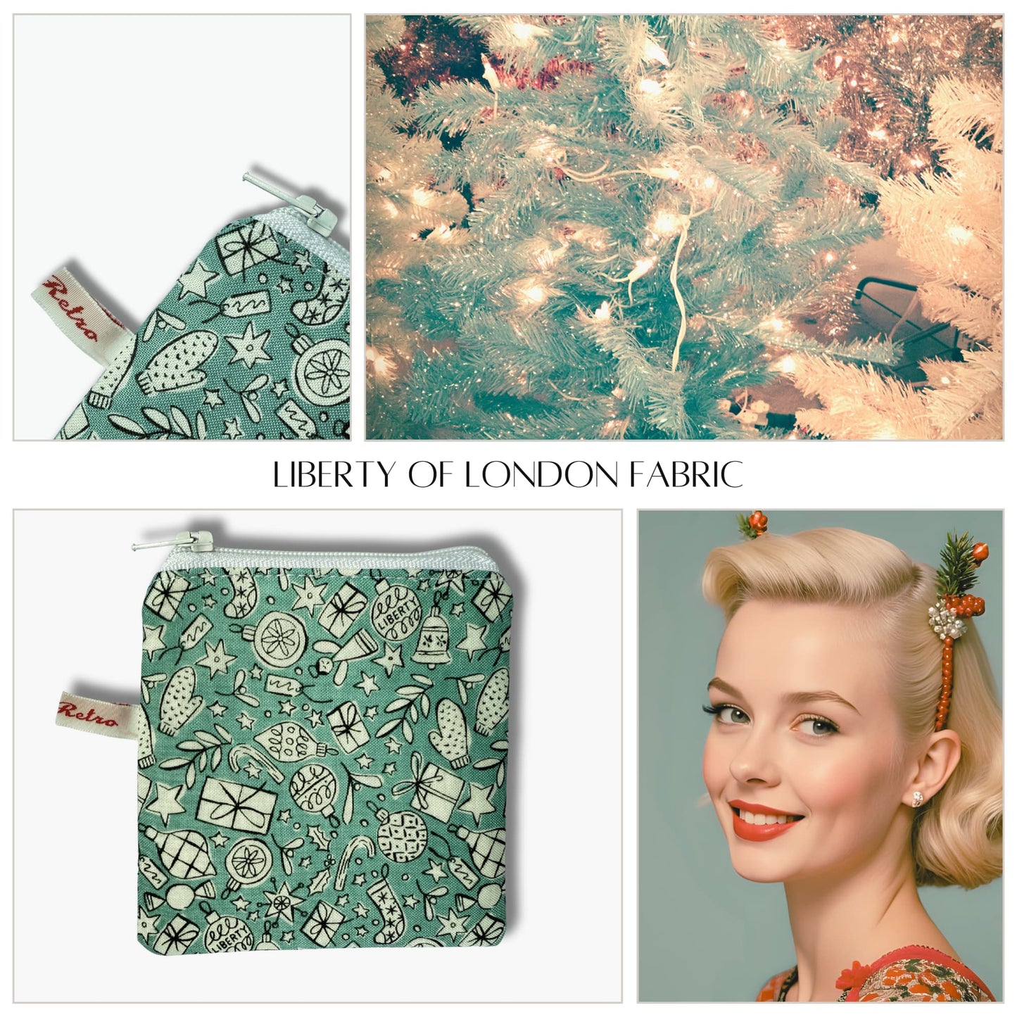 Liberty fabric purse - Festive Cheer
