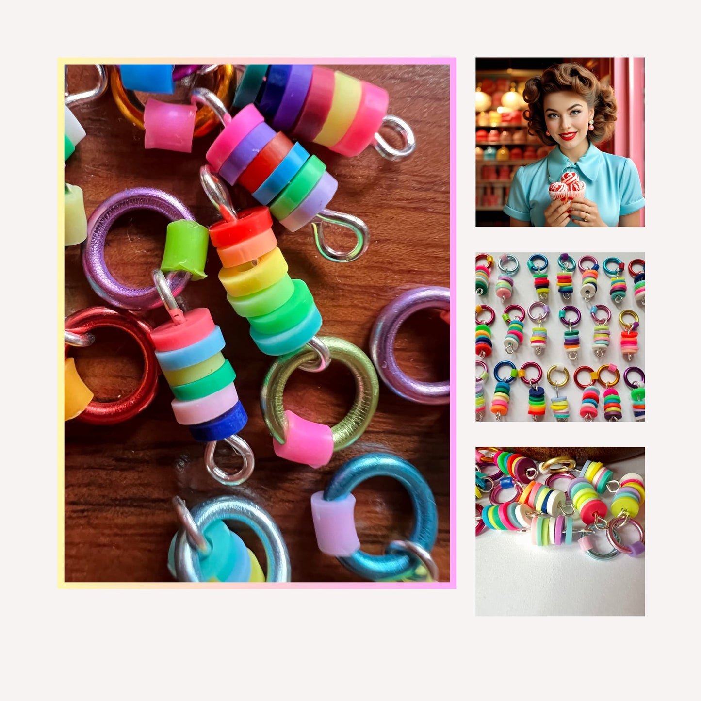 Rainbow Stitch Markers for Knitting - Sweetie Pops!