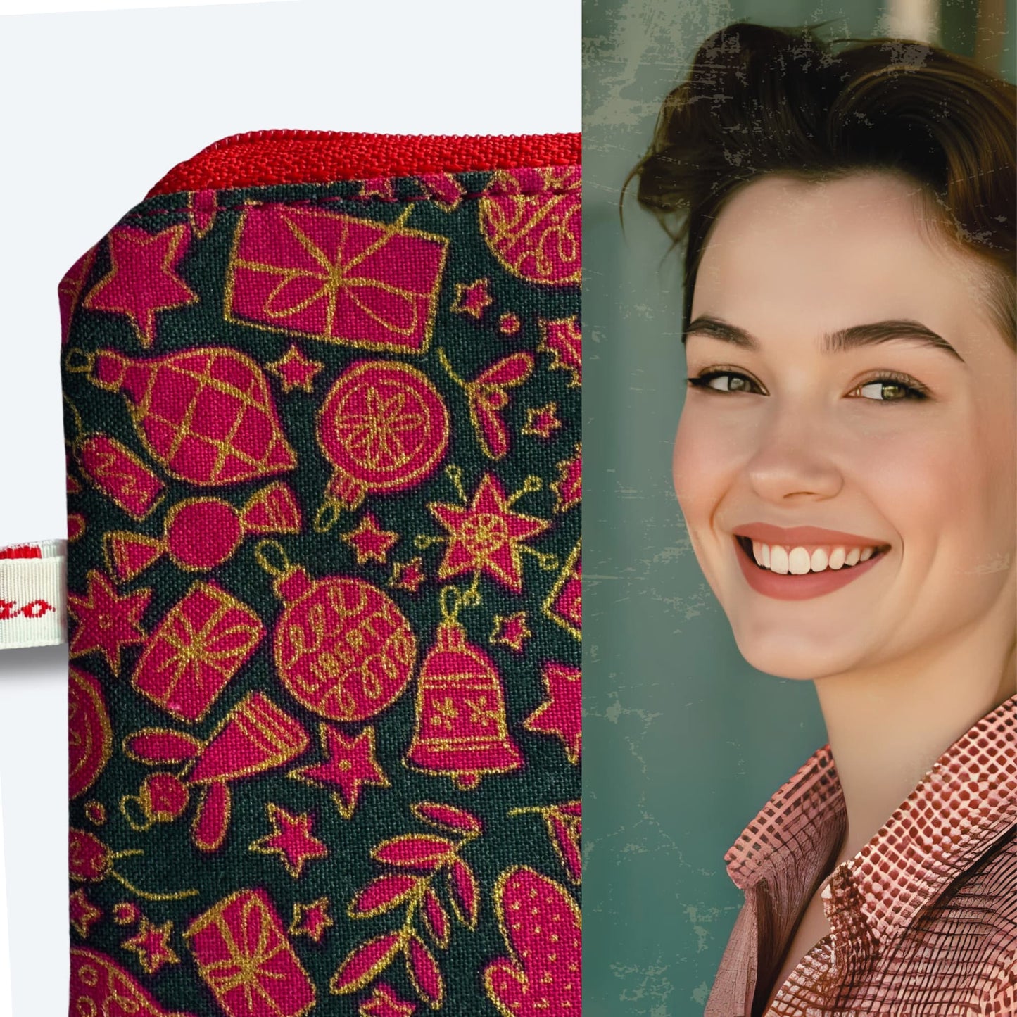 Limited Edition Liberty of London Christmas Fabric Mini Pouch for Knitters' Stitch Markers