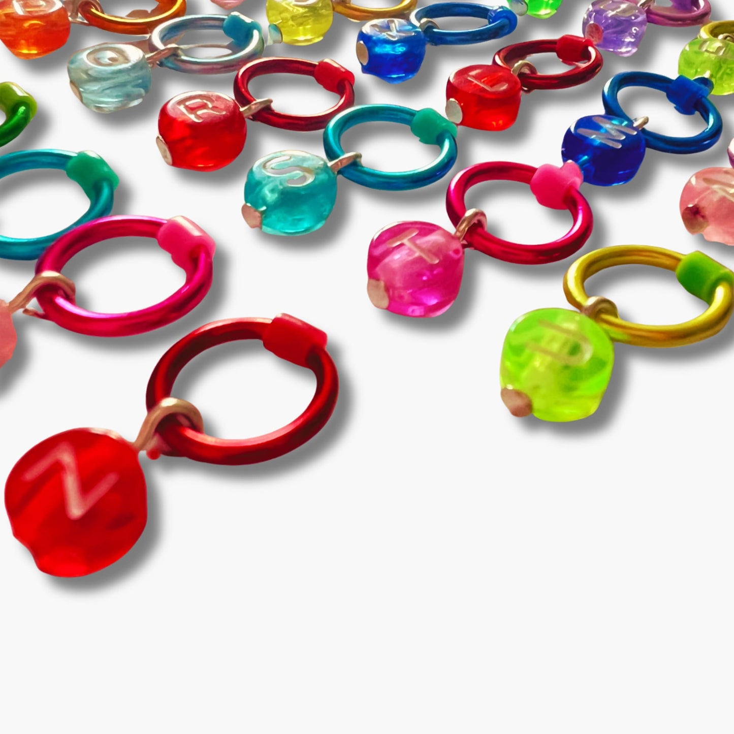 Alphabet Stitch Marker Set for Knitting -Jelly Brights