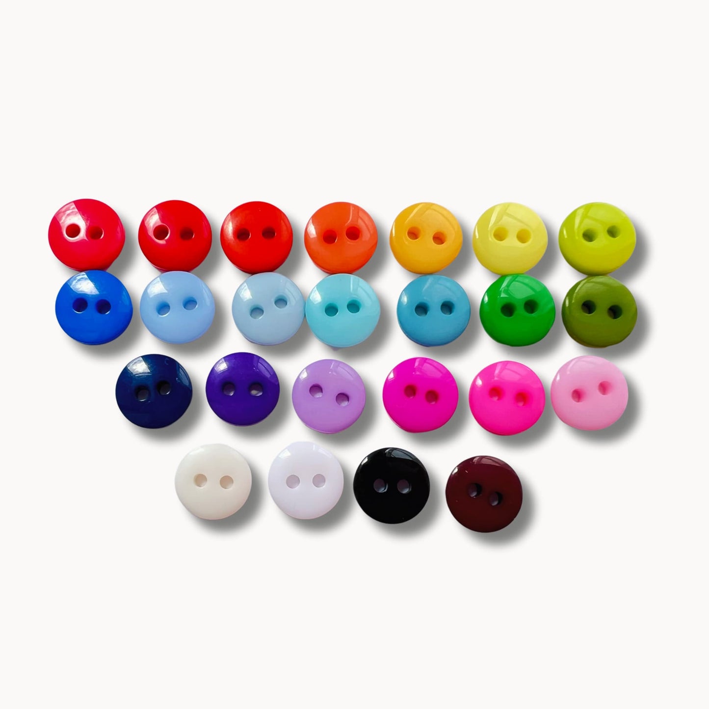 Rainbow Buttons 9mm Assorted - Multi-Color Craft Buttons