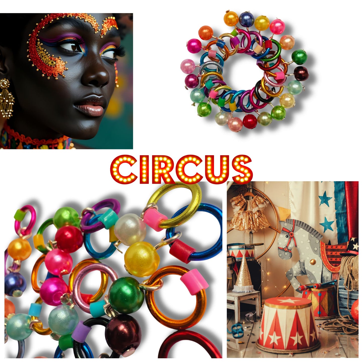 Rainbow stitch markers by RosyRetro - Circus pops