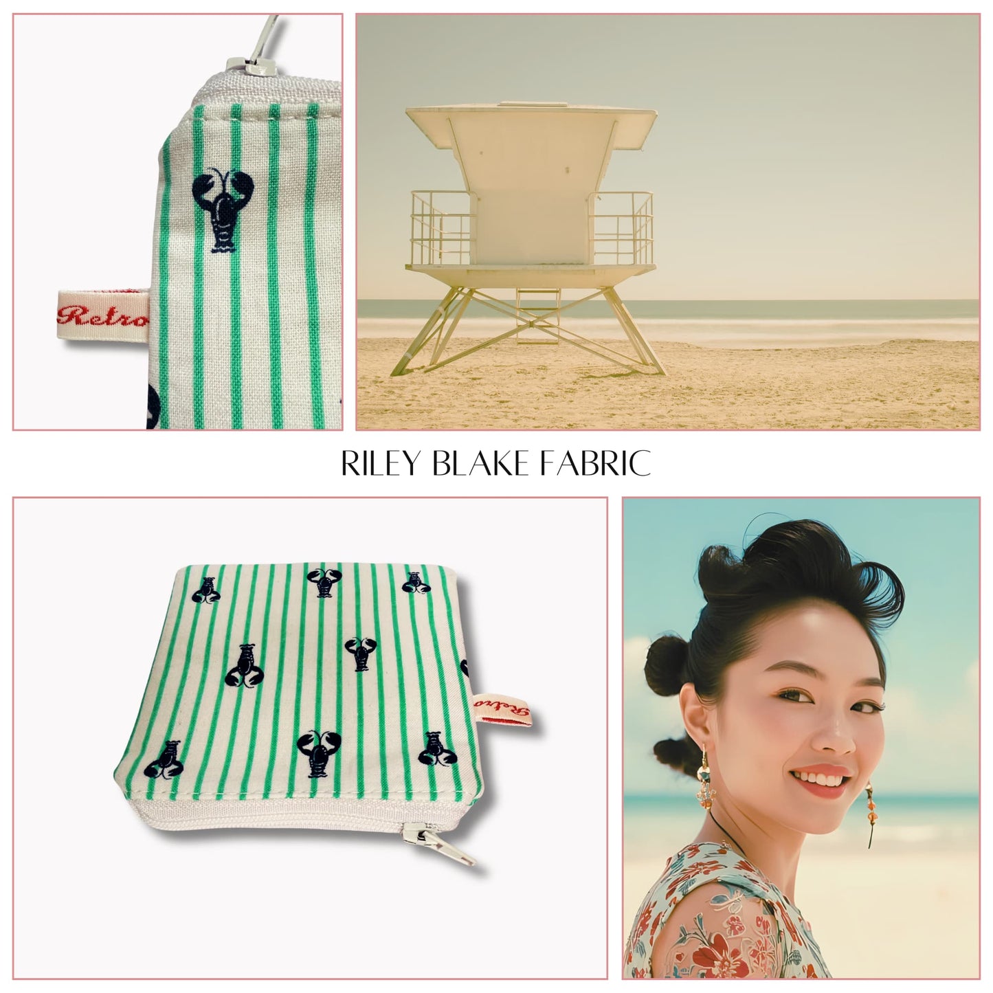 Striped Travel Purse for Stitch Markers - Seaside