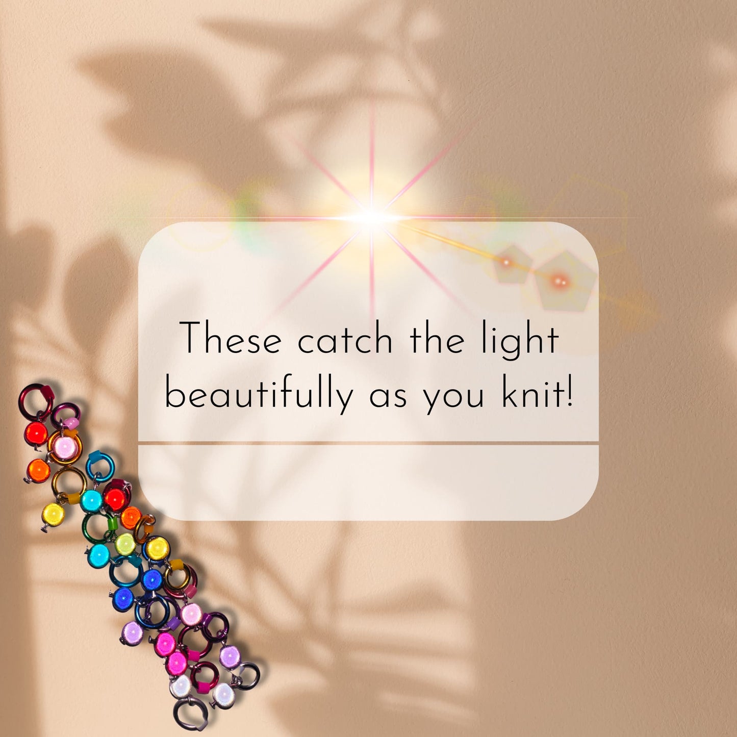 Stitch Markers for Knitting in Rainbow Colours -Glow Balls