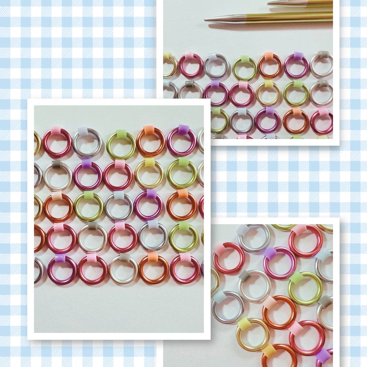 Pastel Stitch Markers for Sock, Lace & Knitting - Pastel Hoops