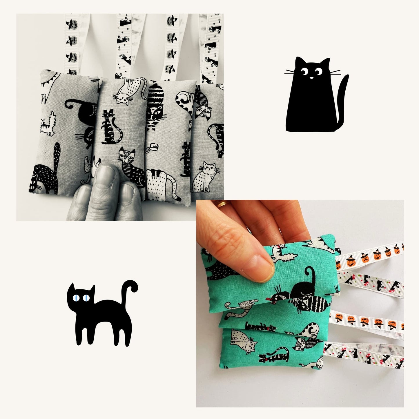lavender scent sachets with hanging loops - Retro Cat