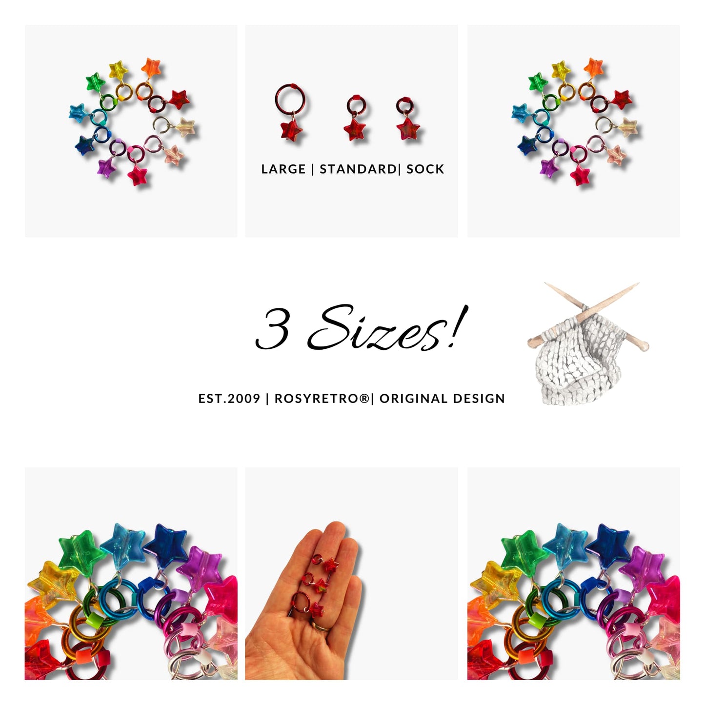 Star Stitch Markers for Knitting -Disco Star
