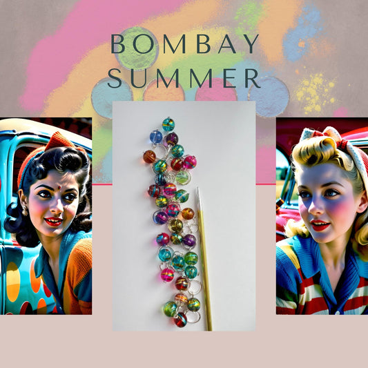Rainbow Knitting Stitch Markers, Glass - Bombay Summer