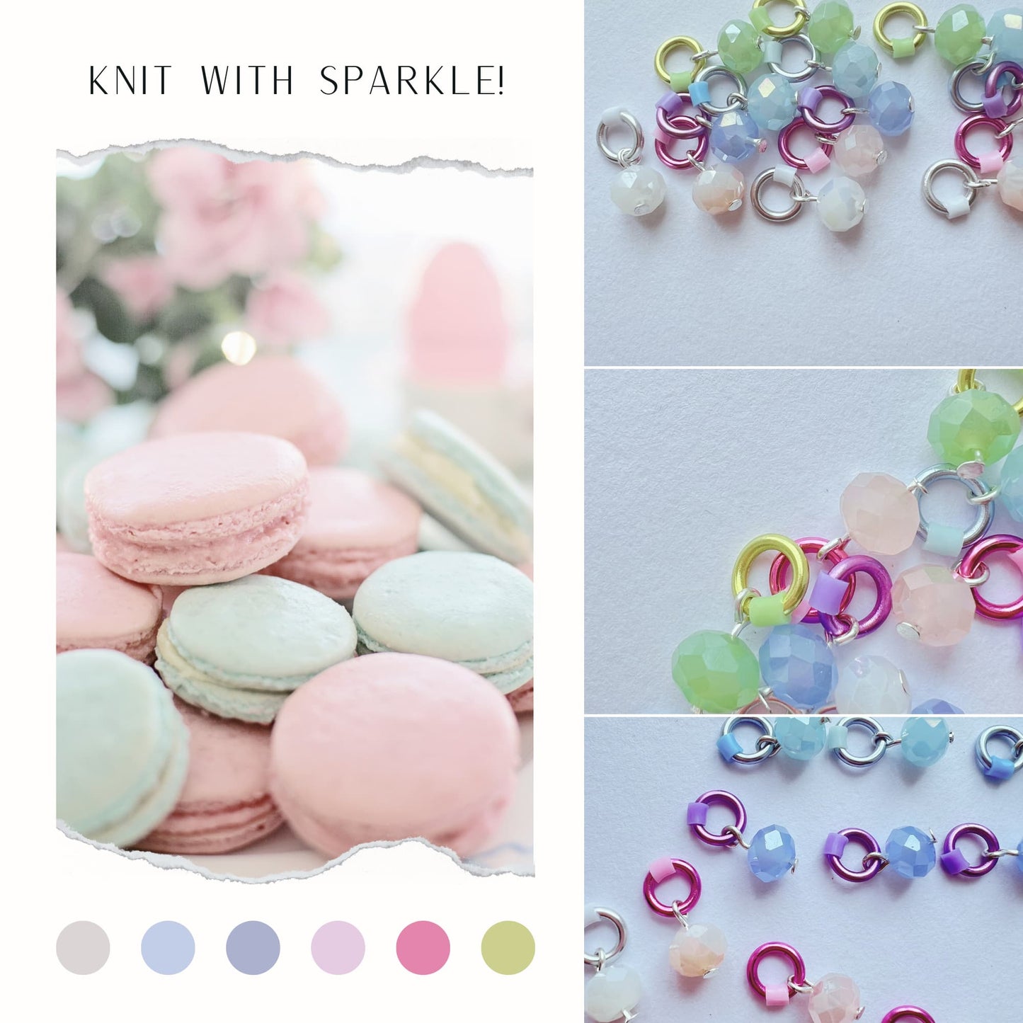 Stitch Markers for Snag Free Knitting, Pastel & Neon - Iced Macarons or Frosted Sprinkles