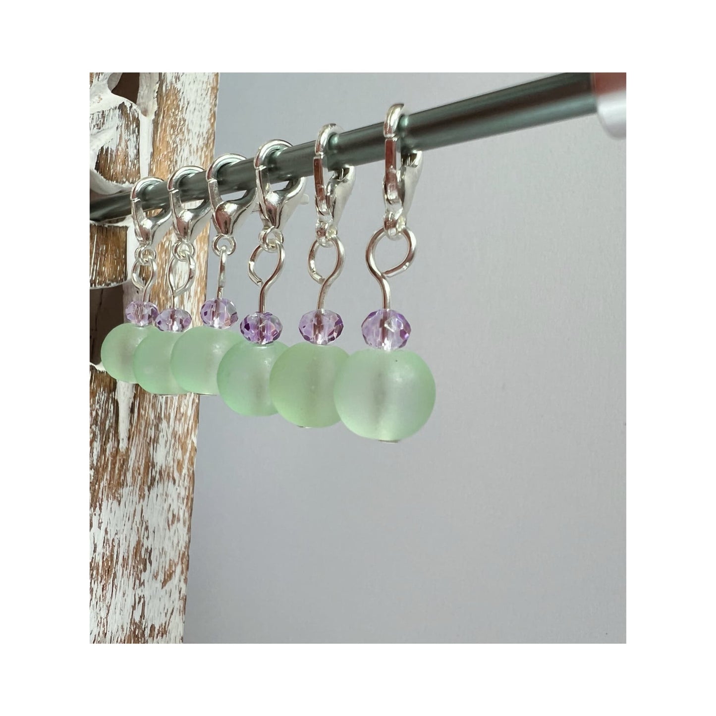 Crochet Stitch Markers - Mint Lavender