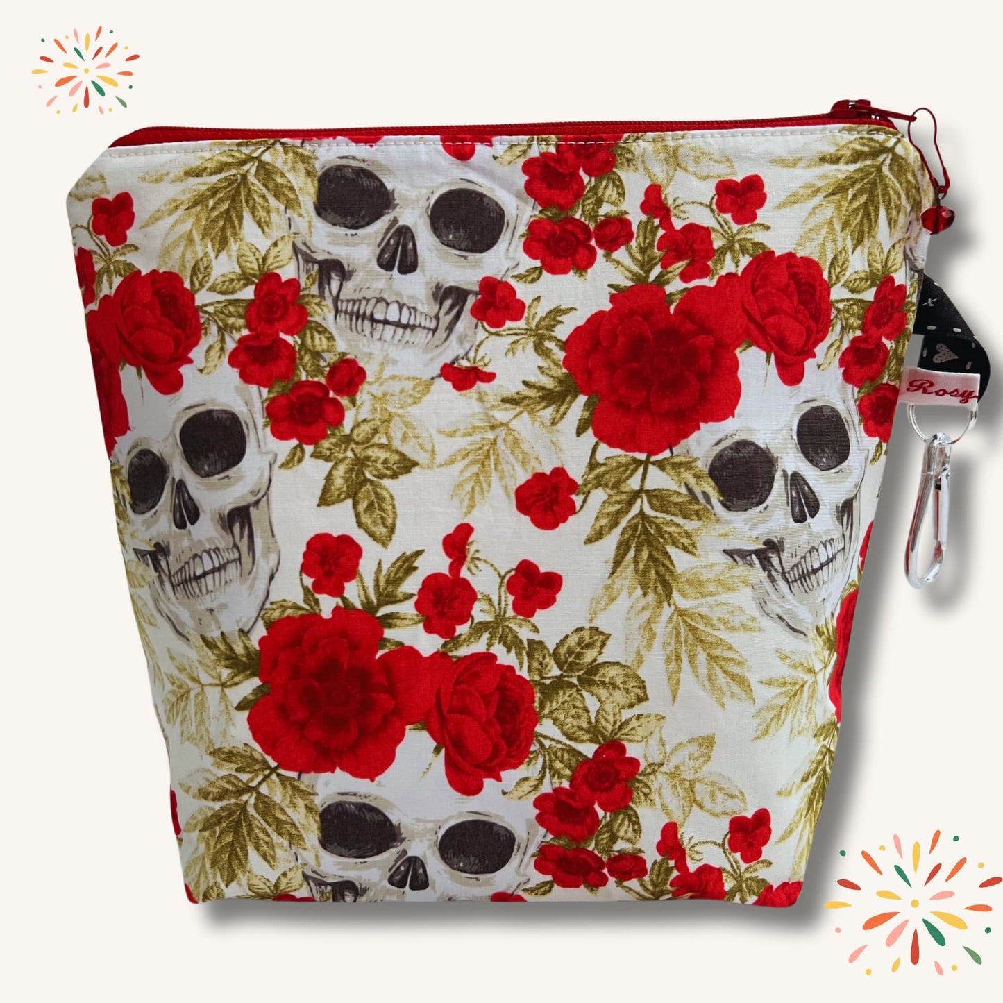 Knitting Project Bag, Dia de Muertos - Rockabilly, Day of the Dead Bag