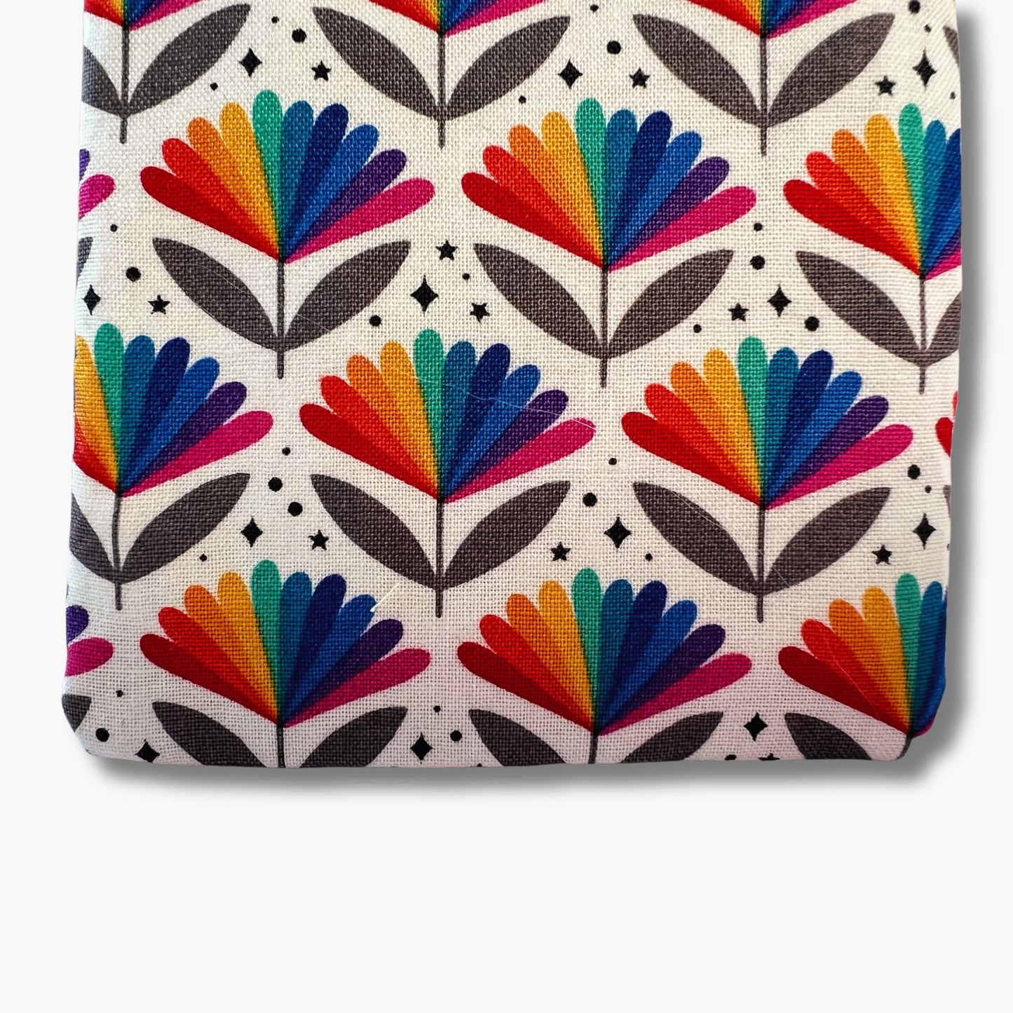 Rainbow Floral Print Zippered Knitting Notions Pouch - Flower a GoGo