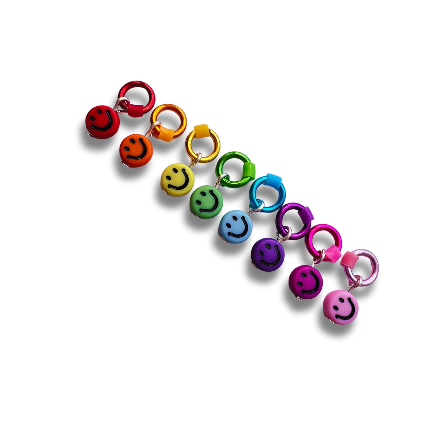 Rainbow Stitch Markers - Smiley Faces