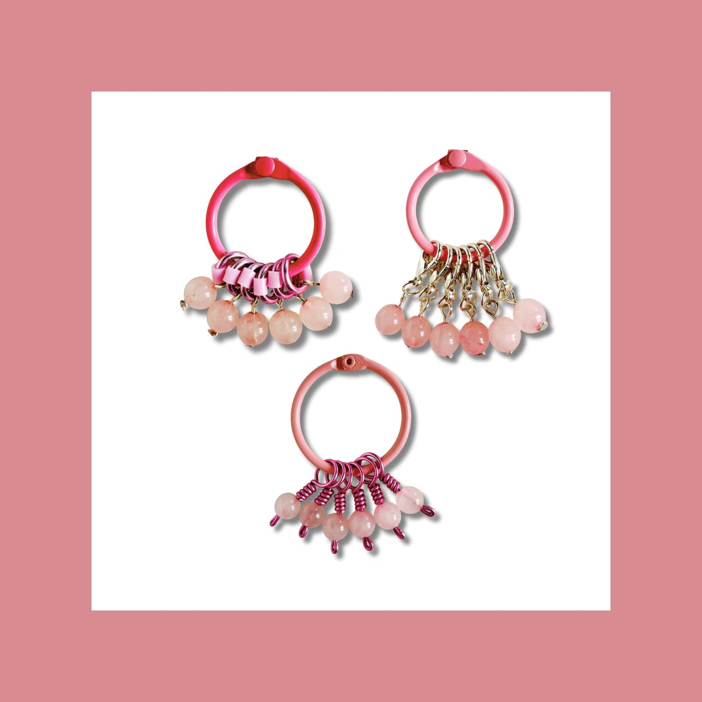 Rose Quartz Stitch Markers - Blush