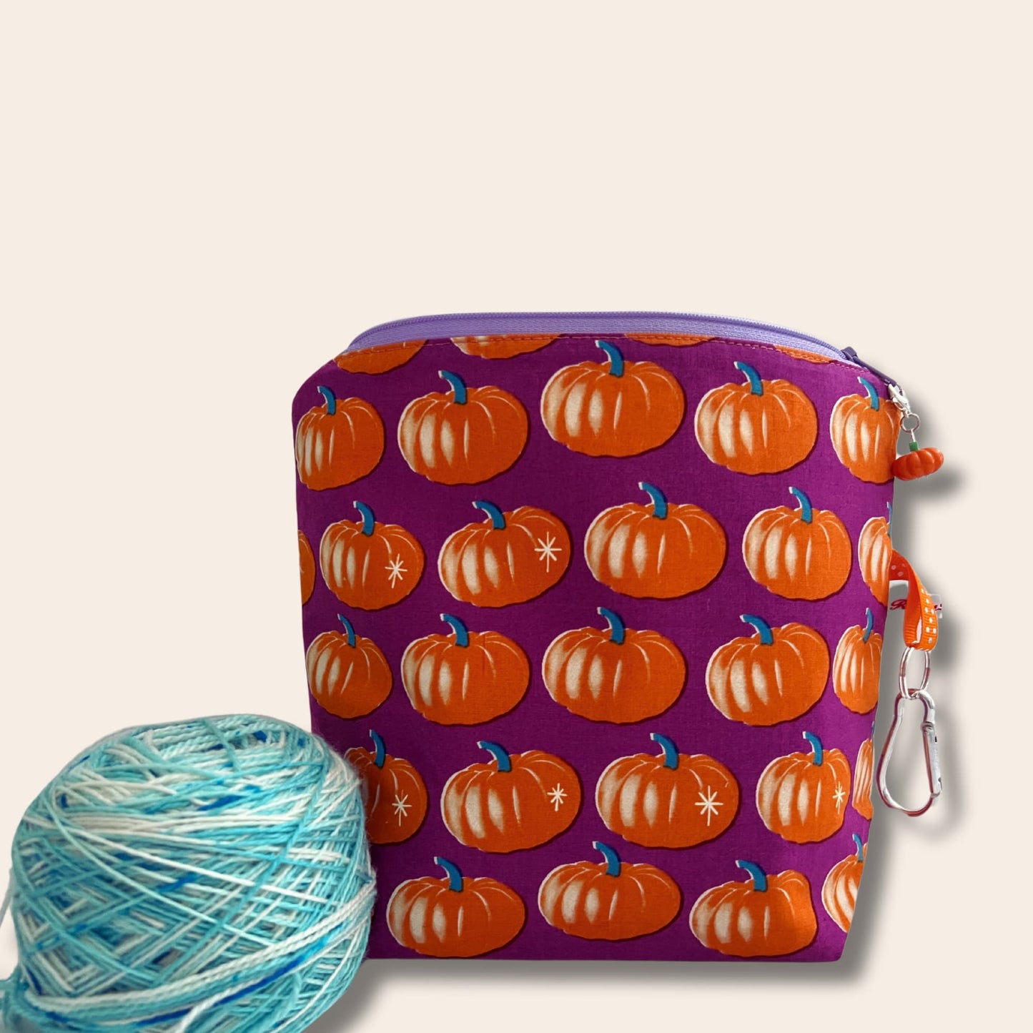Pumpkin Project bag for Knitting and Crochet - Fabric by Ruby Star Society