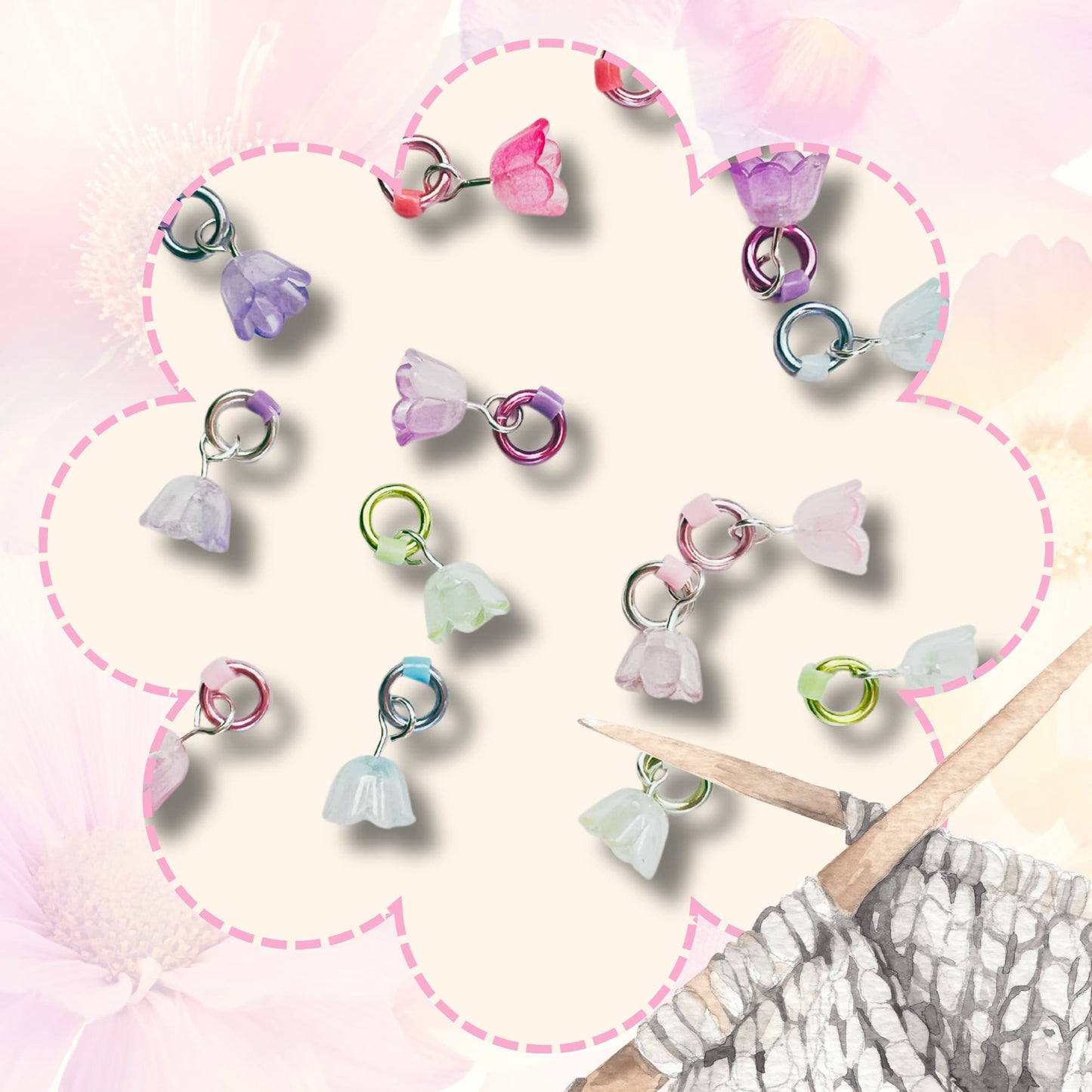 Flower Stitch Markers for Knitting - Spring Blooms