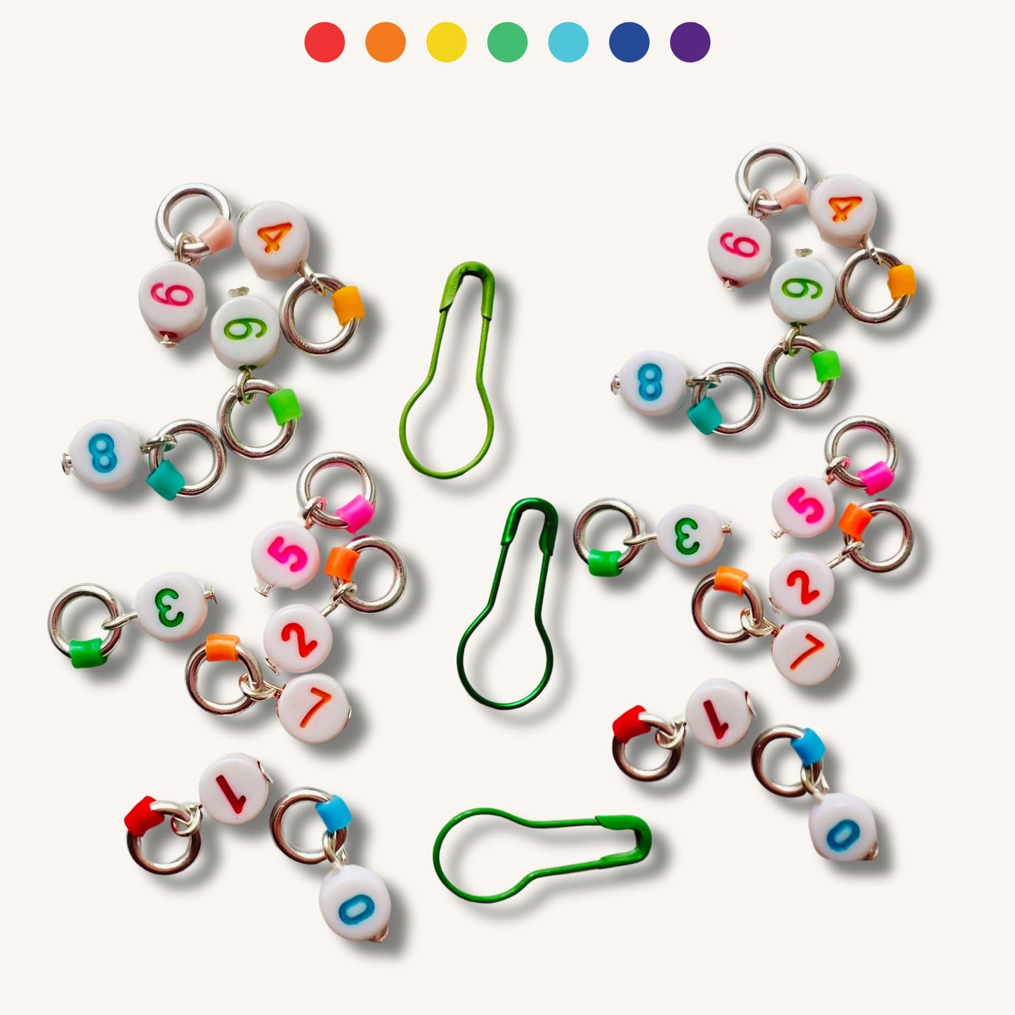 Number Stitch Markers for Knitting with links - Number Links