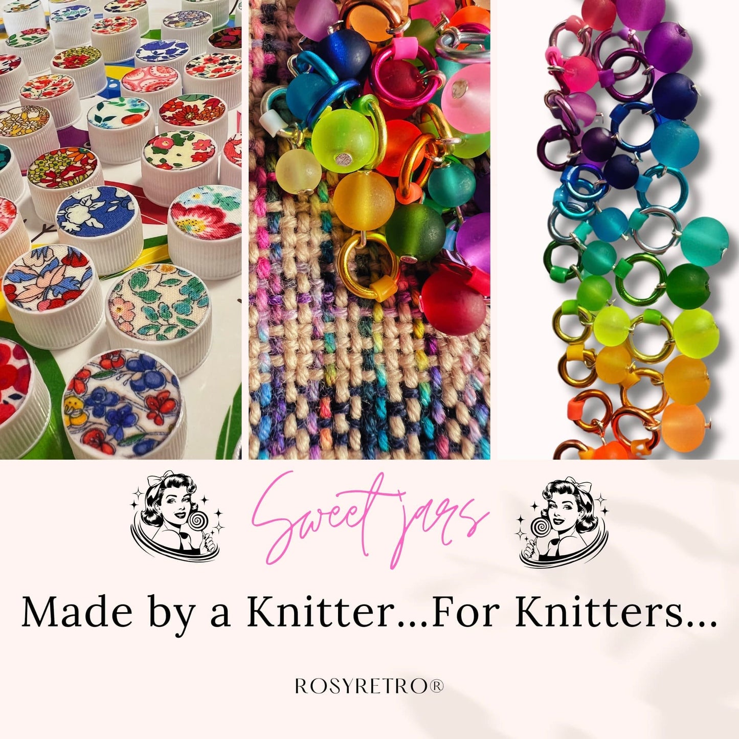 Knitting Set with Stitch Markers - Sweet Shop Jar
