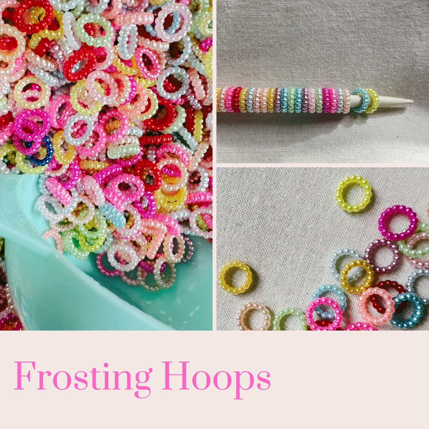 Pastel Stitch Markers for Knitting Snag-Free - Frosting Hoops