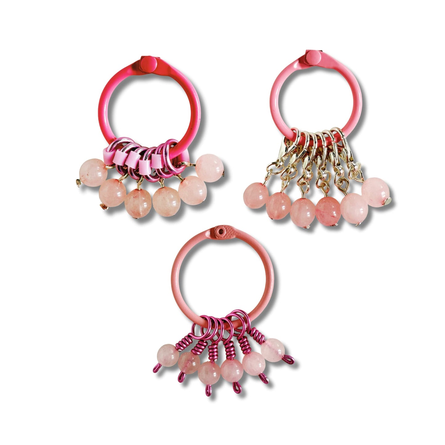 Rose Quartz Stitch Markers - Blush