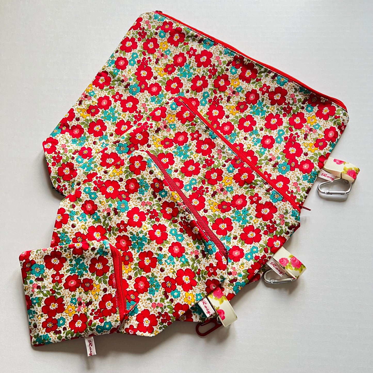 Red Floral Knitting Project Bag - Spanish Summer Collection