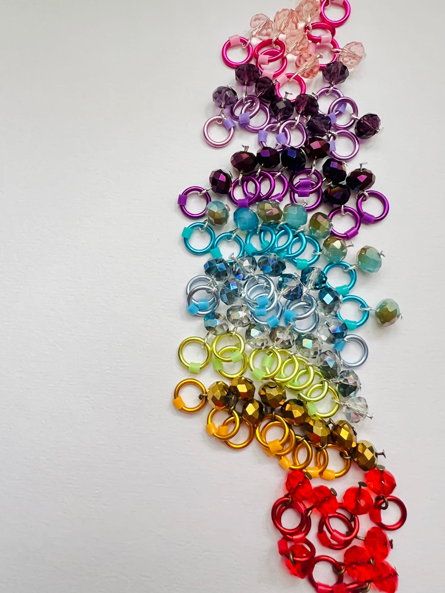 Crystal Glass Stitch Markers for Knitting, Snag Free - Enchanted Garden 1