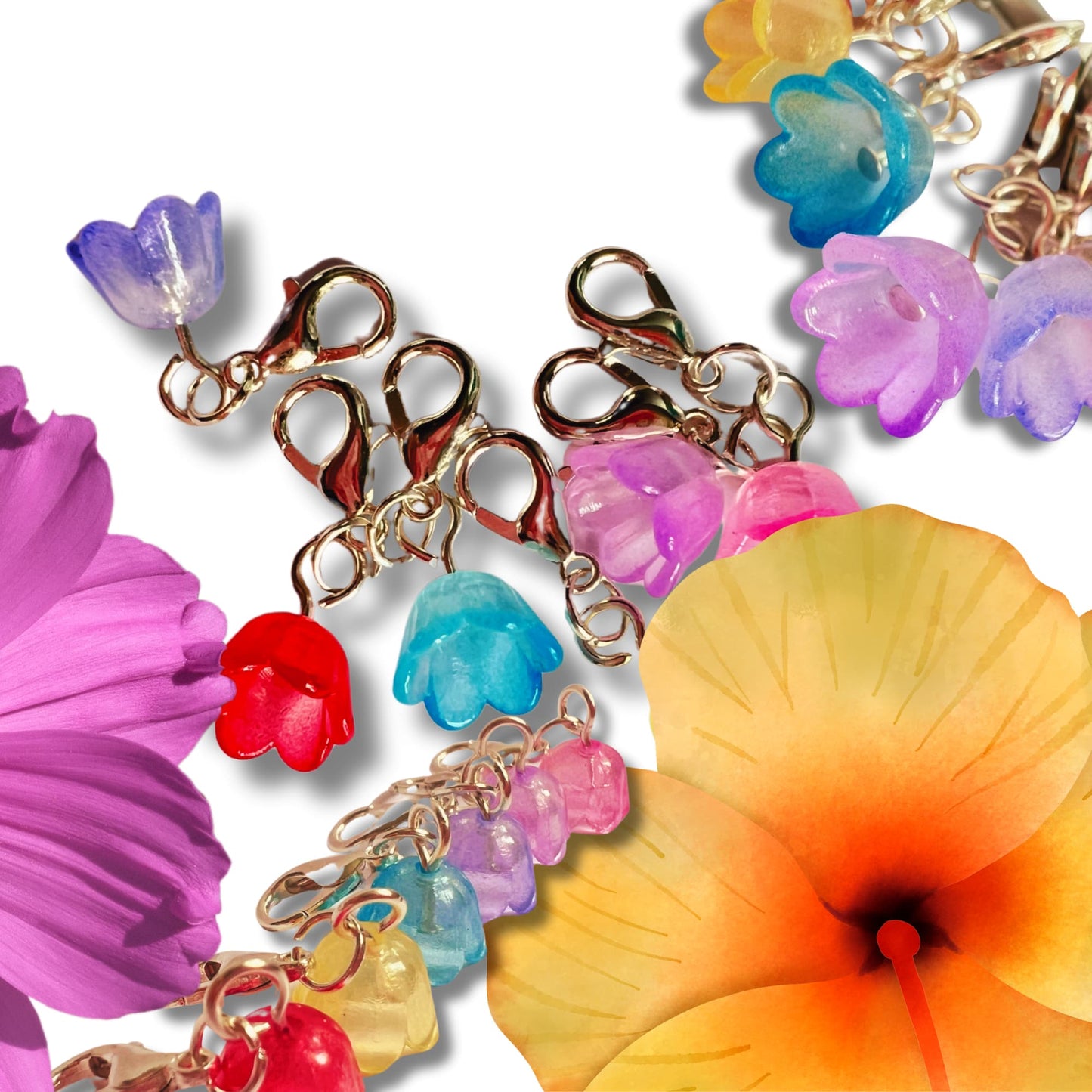 Crochet Stitch Markers - Jelly Flowers