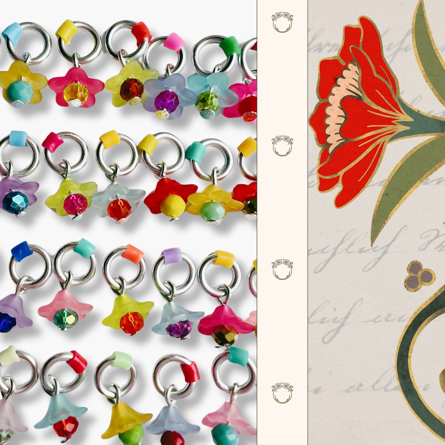 Flower Stitch Markers for Knitting - Fairy Flowers