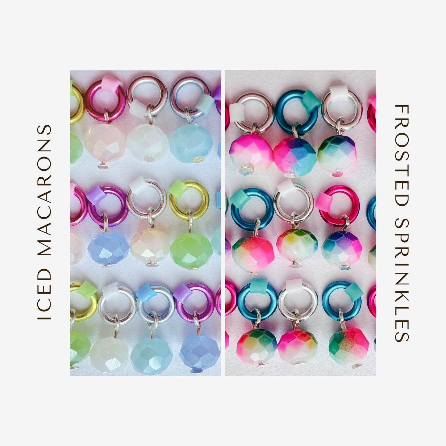 Stitch Markers for Snag Free Knitting, Pastel & Neon - Iced Macarons or Frosted Sprinkles