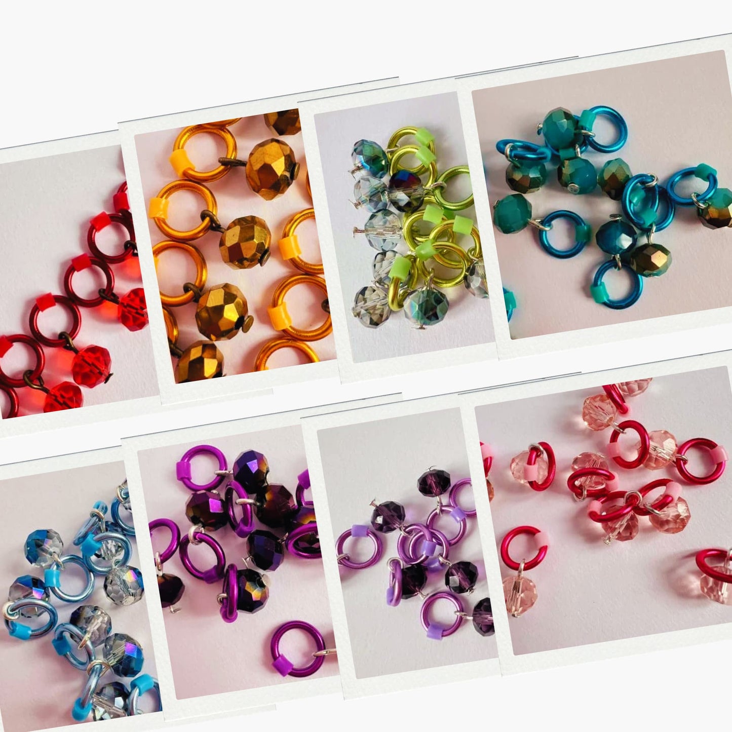 Crystal Glass Stitch Markers for Knitting, Snag Free - Enchanted Garden 2