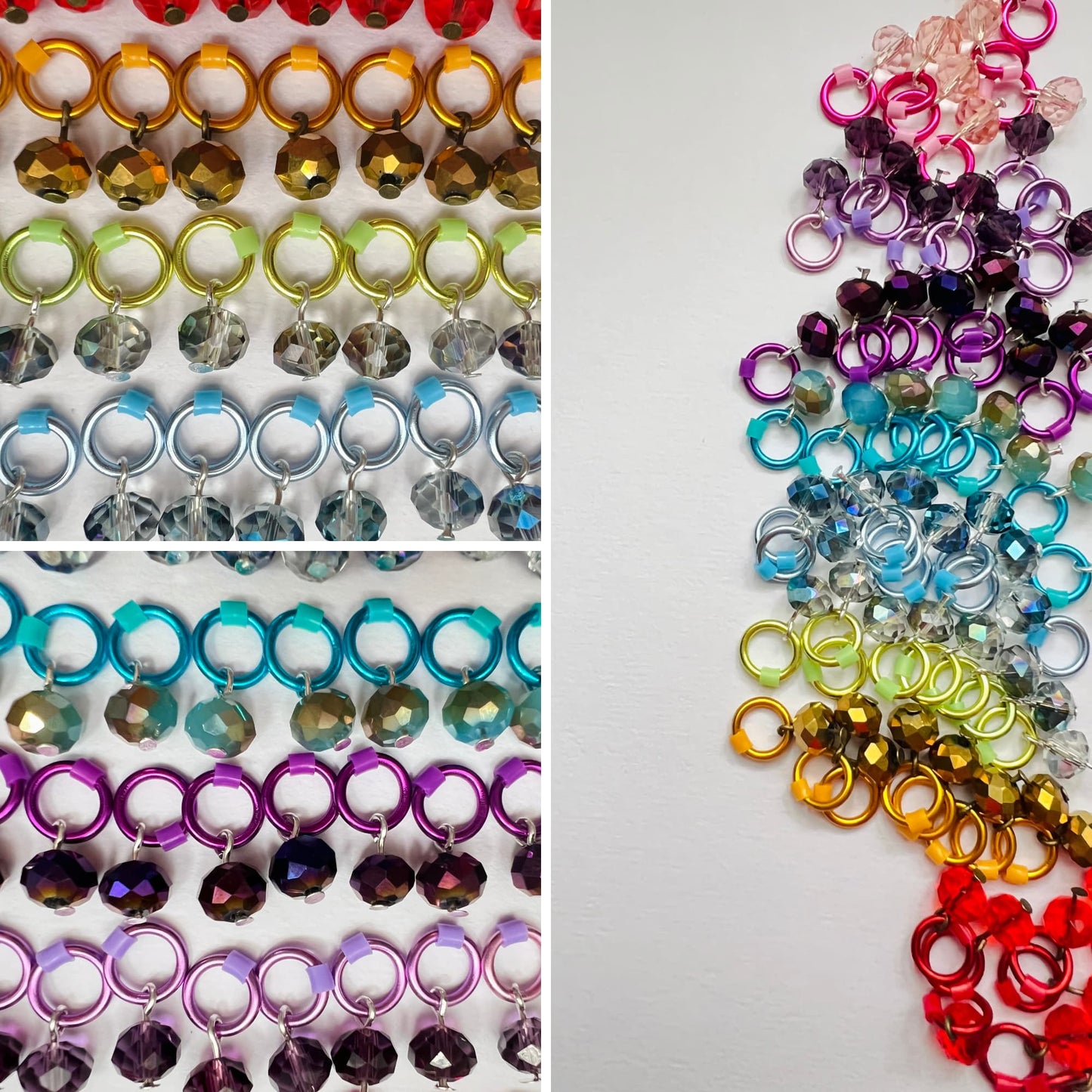 Crystal Glass Stitch Markers for Knitting, Snag Free - Enchanted Garden 1