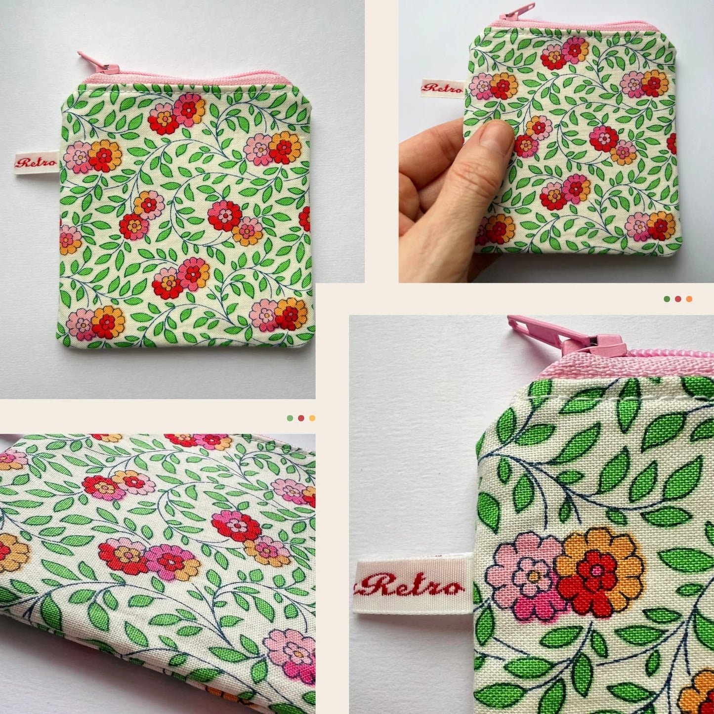 Liberty Fabric Storage pouch for Knitting - Trailing Marigold