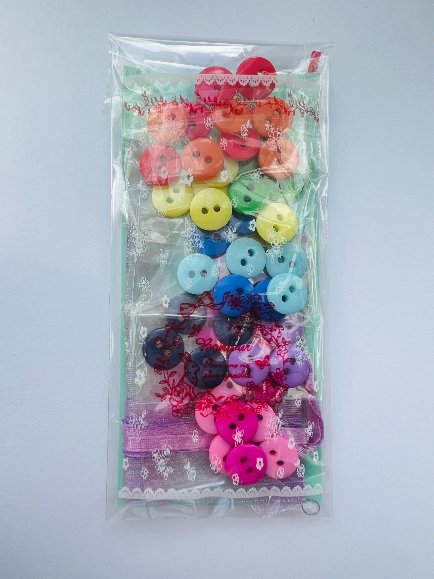Rainbow Buttons 9mm Assorted - Multi-Color Craft Buttons