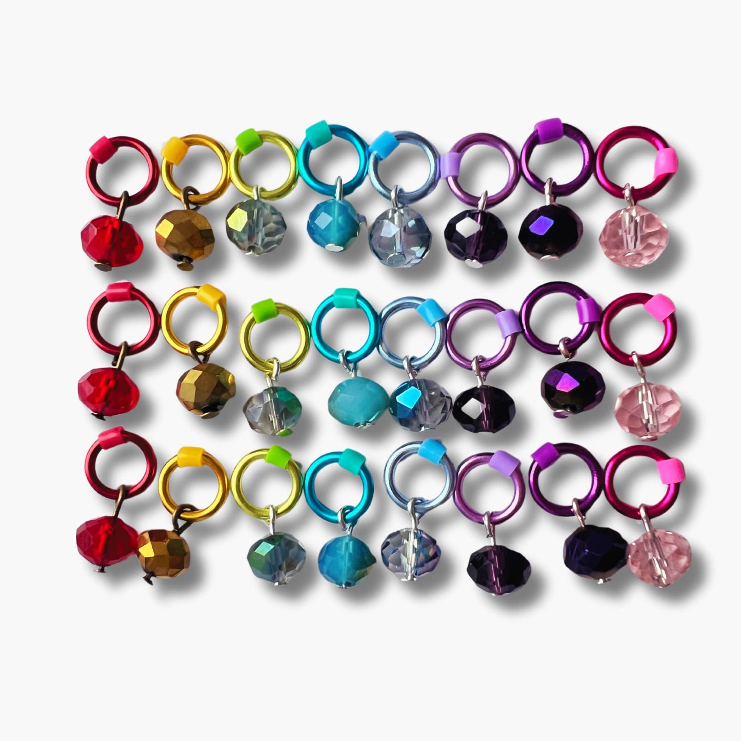 Crystal Glass Stitch Markers for Knitting, Snag Free - Enchanted Garden 1